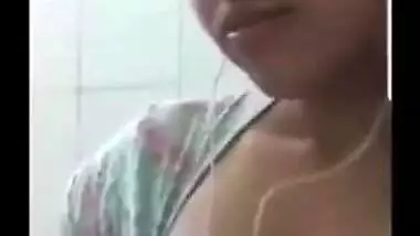 Beautiful girl showing