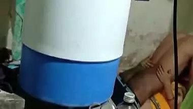 Village girlfriend fucking caught by friend through hole
