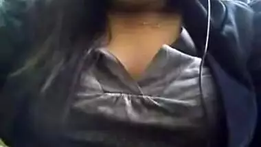 Bored Desi chubby on webcam plays with her boobie