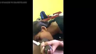 Sexy Gujarati bhabhi sucking black lund at home