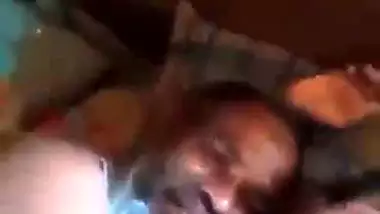 An old man enjoys the boob sucking of a desi lady