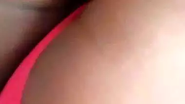 Shemale shows her boobs and wanks her dick