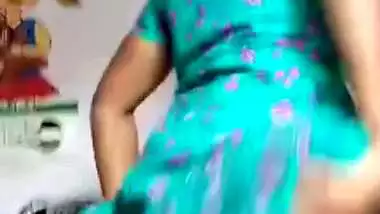 Desi Tamil girl strips and exposes her hairy pussy and ass