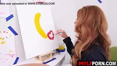 Smoking hot MILF artist India Summer loves doing nude fuck painting session with her favorite model Johnny Castle.